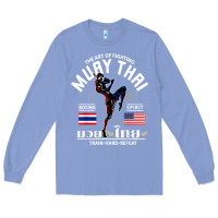 Colony Blue thailand american flag muay thai boxing train hard repeat t shirt Long Sleeve Tee - InspiraDesign