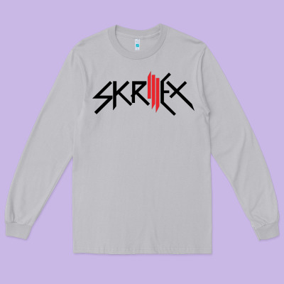 White Skrillex Long Sleeve Tee Designed By Inspiradesign