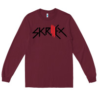 Burgundy white skrillex Long Sleeve Tee - InspiraDesign