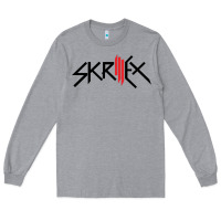 Heather Grey white skrillex Long Sleeve Tee - InspiraDesign