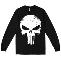 Black the punisher skull Long Sleeve Tee - InspiraDesign