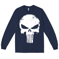 Navy the punisher skull Long Sleeve Tee - InspiraDesign