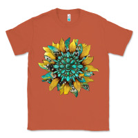 Copper sunflower with gemstone and cowhide Classic Tee - Artiststas