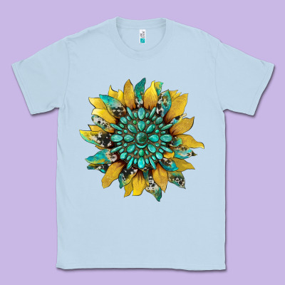 Sunflower With Gemstone And Cowhide Classic Tee Designed By Artiststas