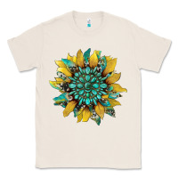 Natural sunflower with gemstone and cowhide Classic Tee - Artiststas
