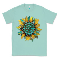 Seafoam sunflower with gemstone and cowhide Classic Tee - Artiststas