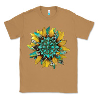 Toasted Coconut sunflower with gemstone and cowhide Classic Tee - Artiststas