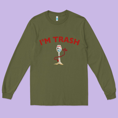I'm Trash Forky Long Sleeve Tee Designed By Inspiradesign