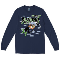 Navy Danny Phantom Coming Through Brick Wall Long Sleeve Tee - InspiraDesign