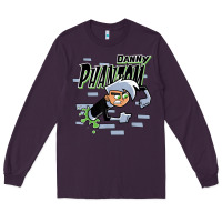 Plum Danny Phantom Coming Through Brick Wall Long Sleeve Tee - InspiraDesign