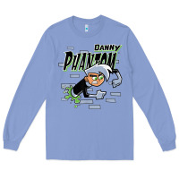 Colony Blue Danny Phantom Coming Through Brick Wall Long Sleeve Tee - InspiraDesign