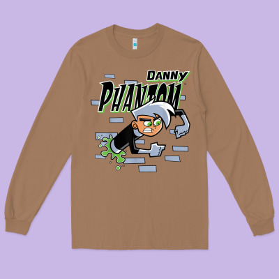 Danny Phantom Coming Through Brick Wall Long Sleeve Tee Designed By Inspiradesign