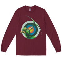 Burgundy Green Arrow DC, Green Arrow DC vintage, Green Arrow DC art, Green Arro Long Sleeve Tee - InspiraDesign