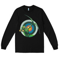 Black Green Arrow DC, Green Arrow DC vintage, Green Arrow DC art, Green Arro Long Sleeve Tee - InspiraDesign