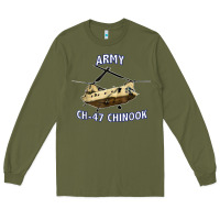 Army Green ARMY CH-47 CHINOOK HELICOPTER Long Sleeve Tee - InspiraDesign