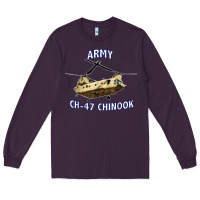 Plum ARMY CH-47 CHINOOK HELICOPTER Long Sleeve Tee - InspiraDesign