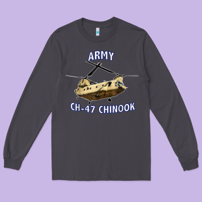 Army Ch-47 Chinook Helicopter Long Sleeve Tee Designed By Inspiradesign