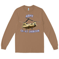 Toasted Coconut ARMY CH-47 CHINOOK HELICOPTER Long Sleeve Tee - InspiraDesign