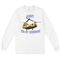 White ARMY CH-47 CHINOOK HELICOPTER Long Sleeve Tee - InspiraDesign