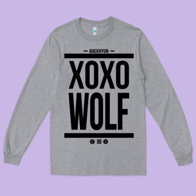 Exo Wolf  Baekhyun 88  Kpop Text Style Long Sleeve Tee Designed By Artchic
