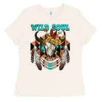 Bone Wild Soul Bull Skull Ladies Tee - FaDigitalArtStudio