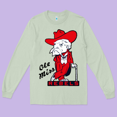 Vintage Colonel Reb Mascot Long Sleeve Tee Designed By Artchic