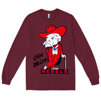 Burgundy vintage colonel reb mascot Long Sleeve Tee - ArtChic