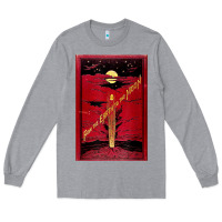 Heather Grey From The Earth To The Moon Jules Verne Book Cover Design Long Sleeve Tee - ArtChic