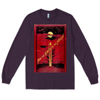 Plum From The Earth To The Moon Jules Verne Book Cover Design Long Sleeve Tee - ArtChic