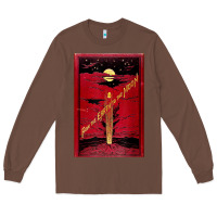 Chestnut From The Earth To The Moon Jules Verne Book Cover Design Long Sleeve Tee - ArtChic