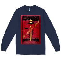 Navy From The Earth To The Moon Jules Verne Book Cover Design Long Sleeve Tee - ArtChic