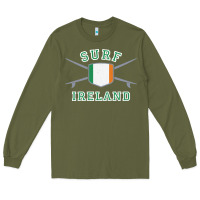 Army Green ireland surfing hoodie  irish flag surfboards design Long Sleeve Tee - ArtChic