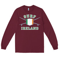 Burgundy ireland surfing hoodie  irish flag surfboards design Long Sleeve Tee - ArtChic