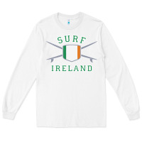 White ireland surfing hoodie  irish flag surfboards design Long Sleeve Tee - ArtChic