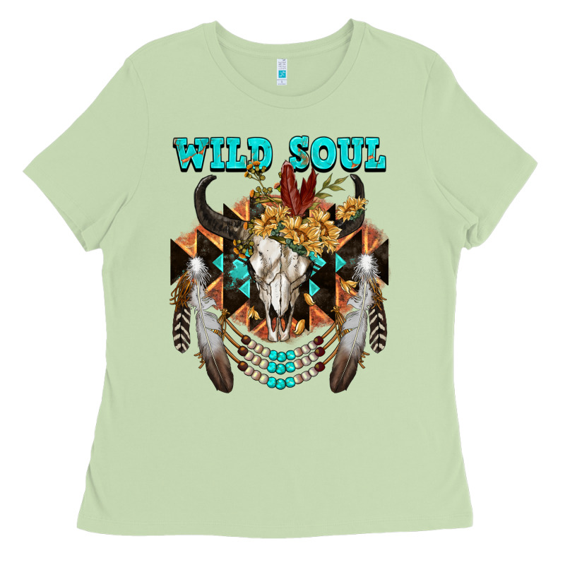 Wild Soul Bull Skull Ladies Tee by FaDigitalArtStudio | Teevron