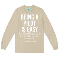 Mushroom Funny Pilot Gift Being A Pilot Is Easy Long Sleeve Tee - ArtChic