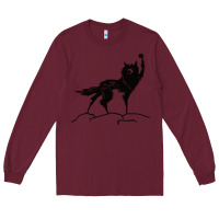 Burgundy fantastic mr fox wolf Long Sleeve Tee - ArtChic