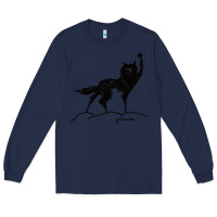 Navy fantastic mr fox wolf Long Sleeve Tee - ArtChic