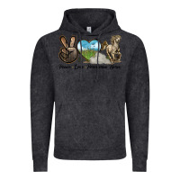 Vintage Black Peace Love Percheron Horse Vintage Hoodie - LillyAllenDesigns