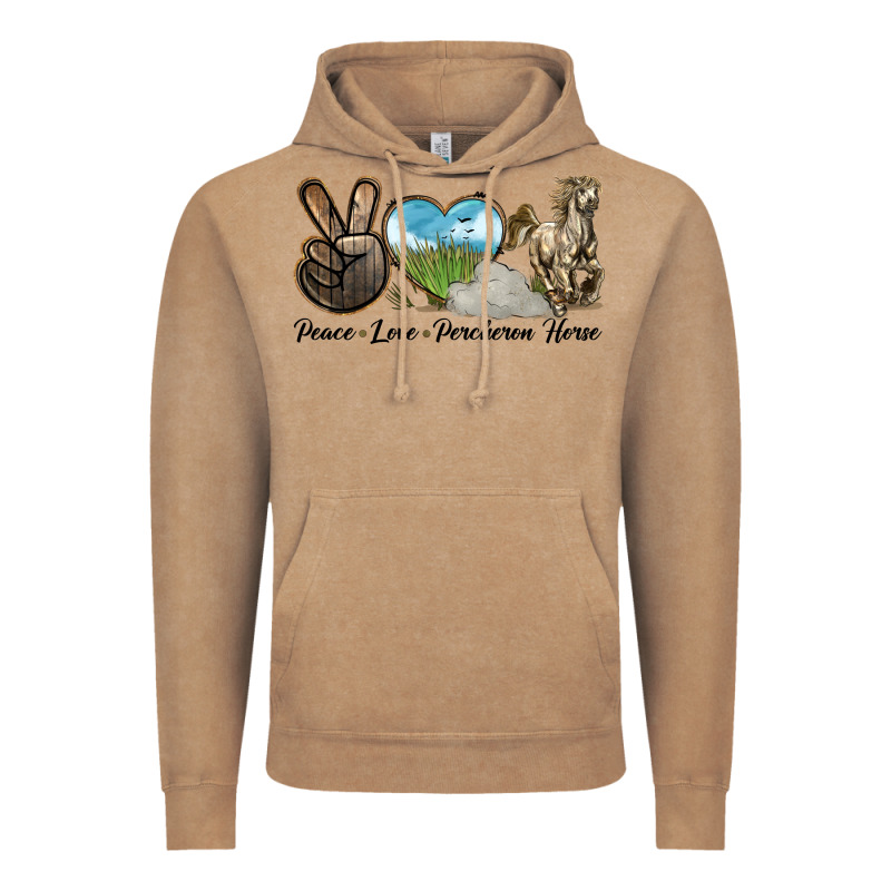 Peace Love Percheron Horse Vintage Hoodie by LillyAllenDesigns | Teevron