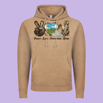Peace Love Percheron Horse Vintage Hoodie Designed By Lillyallendesigns