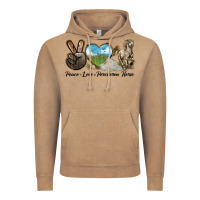 Vintage Coffee Peace Love Percheron Horse Vintage Hoodie - LillyAllenDesigns