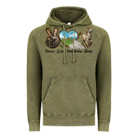 Vintage Olive Peace Love Percheron Horse Vintage Hoodie - LillyAllenDesigns