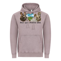 Vintage Zinc Peace Love Percheron Horse Vintage Hoodie - LillyAllenDesigns