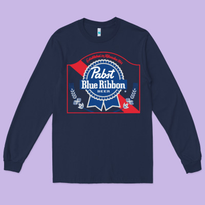 Pabst Blue Ribbon 1 Long Sleeve Tee Designed By Artchic