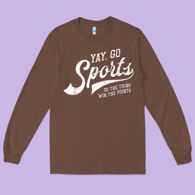 Yay Go Sports Vintage Funny Sports Long Sleeve Tee Designed By Artchic