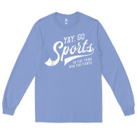Colony Blue Yay Go Sports Vintage Funny Sports Long Sleeve Tee - ArtChic