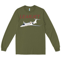 Army Green learjet airplane flying pilot long sleeve t shirt Long Sleeve Tee - ArtChic