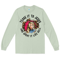 Matcha tease it to jesus and spray it like hell leopard western raglan baseba Long Sleeve Tee - ArtChic