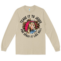 Mushroom tease it to jesus and spray it like hell leopard western raglan baseba Long Sleeve Tee - ArtChic